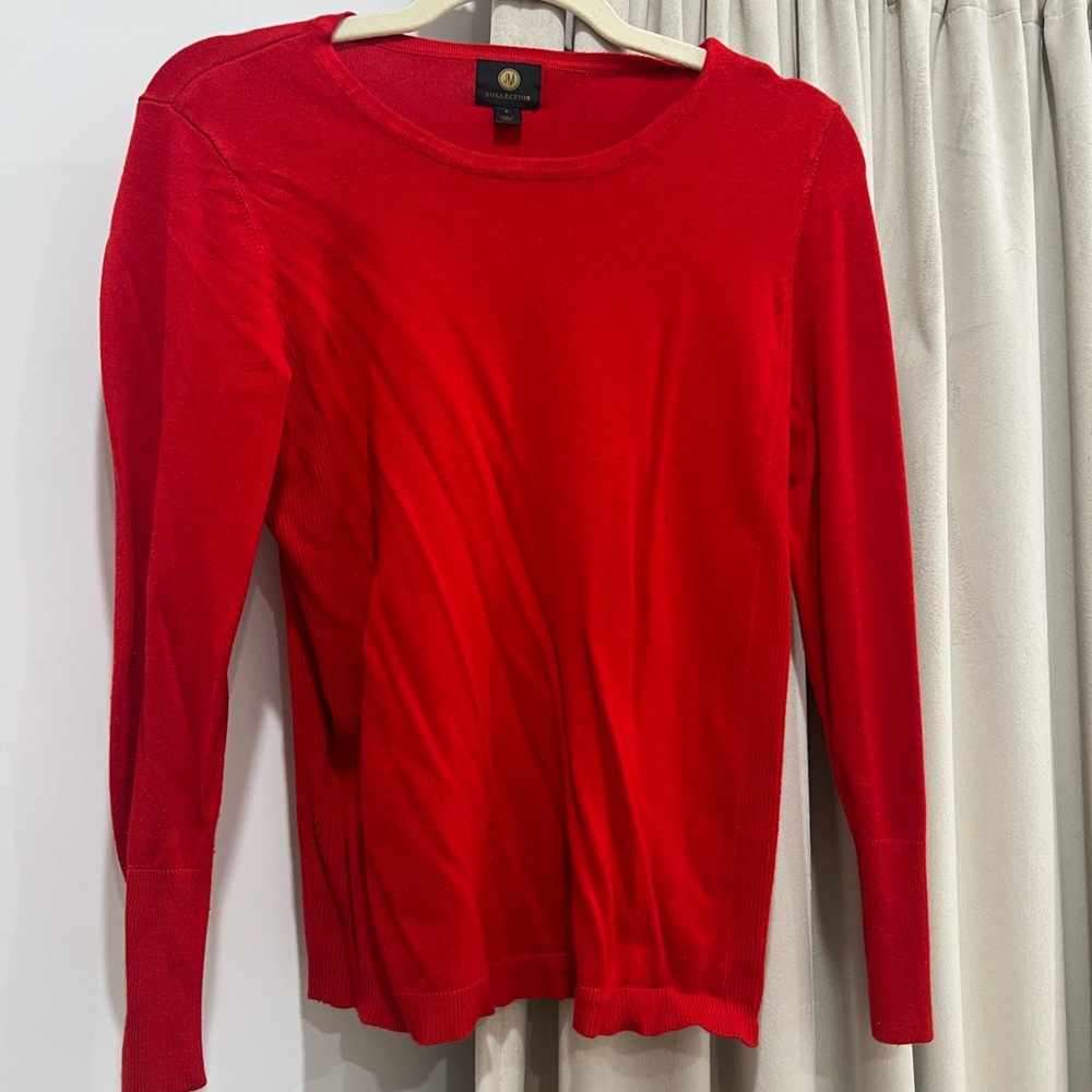 JM Collection Bold Red Knit Top